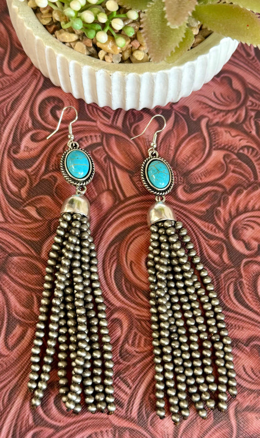Turquoise Beaded Earrings