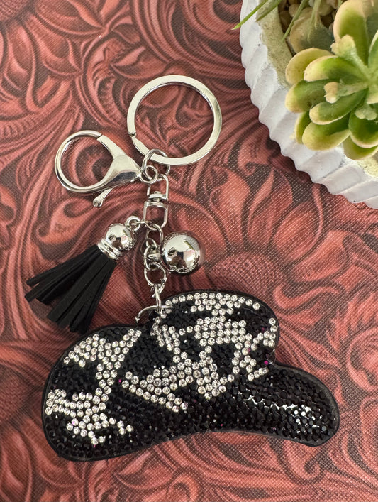 Rhinestone Cowboy Hat Keychain
