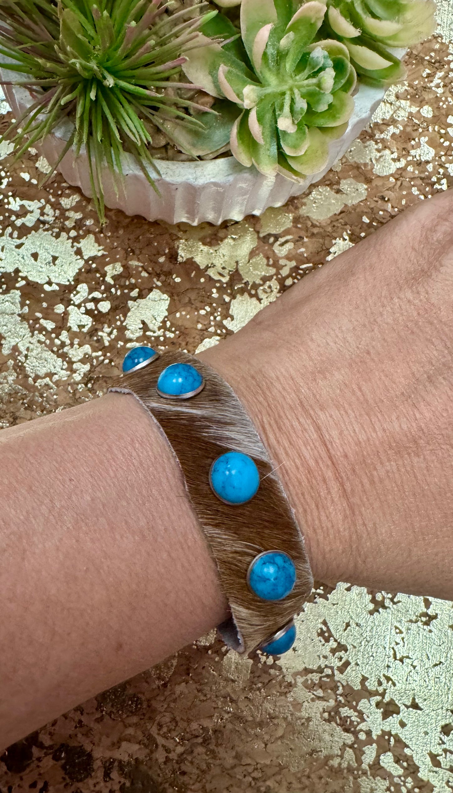 Turquoise Cowhide Bracelet