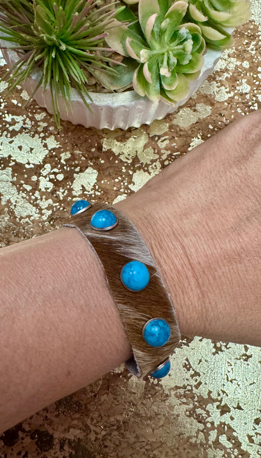 Turquoise Cowhide Bracelet