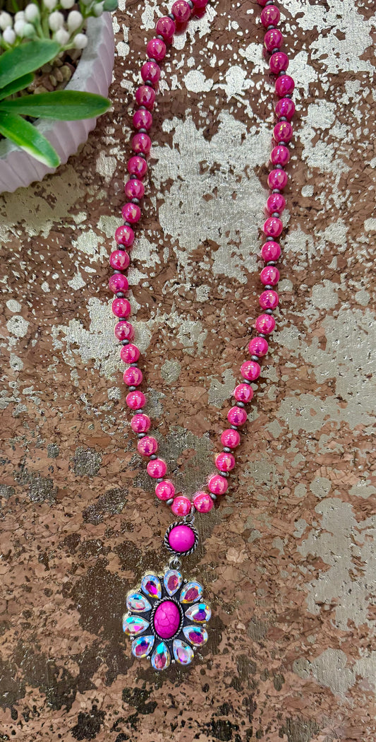 Pink Rhinestone Necklace