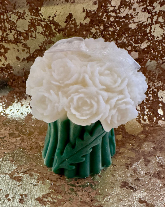 White Rose Bouquet Candle