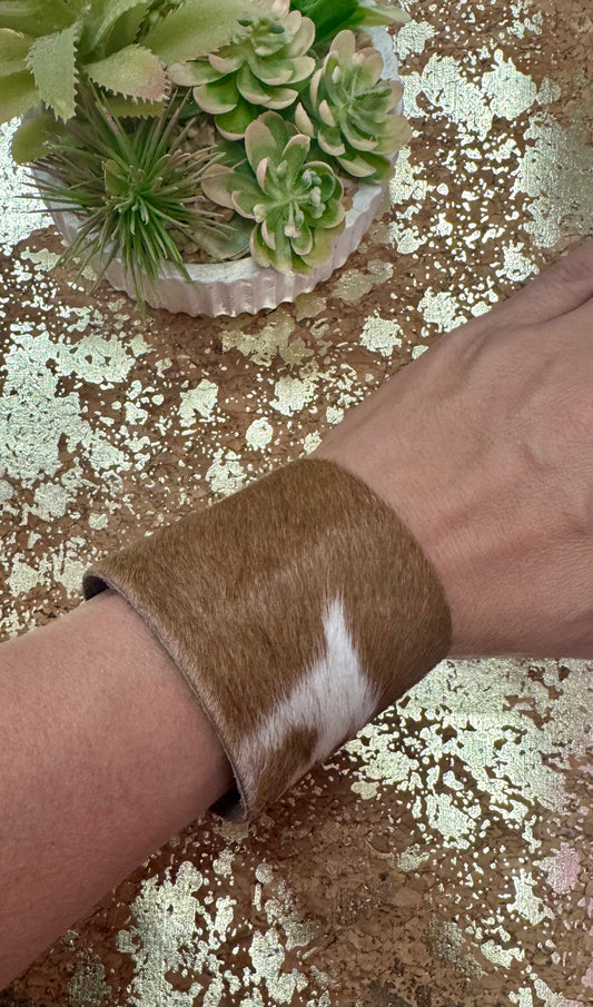 Leather Cowhide Wide Bracelet