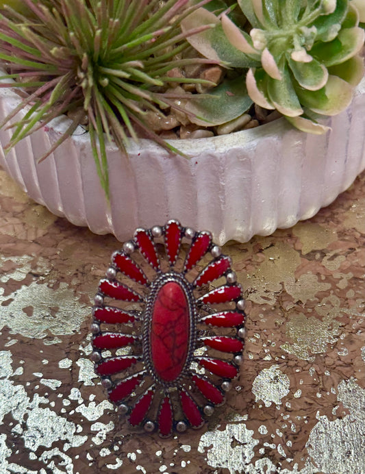 Red Concho Ring