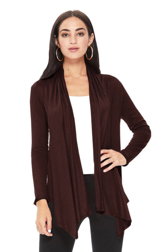 Brown Solid Cardigan