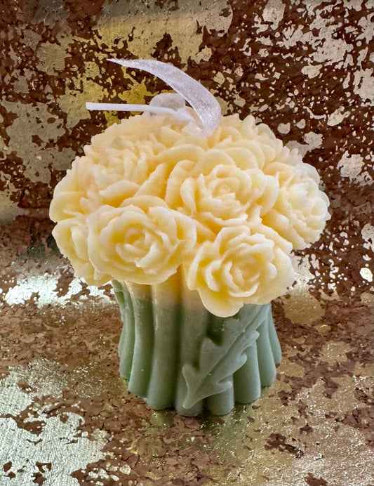 Yellow Rose Bouquet Candle