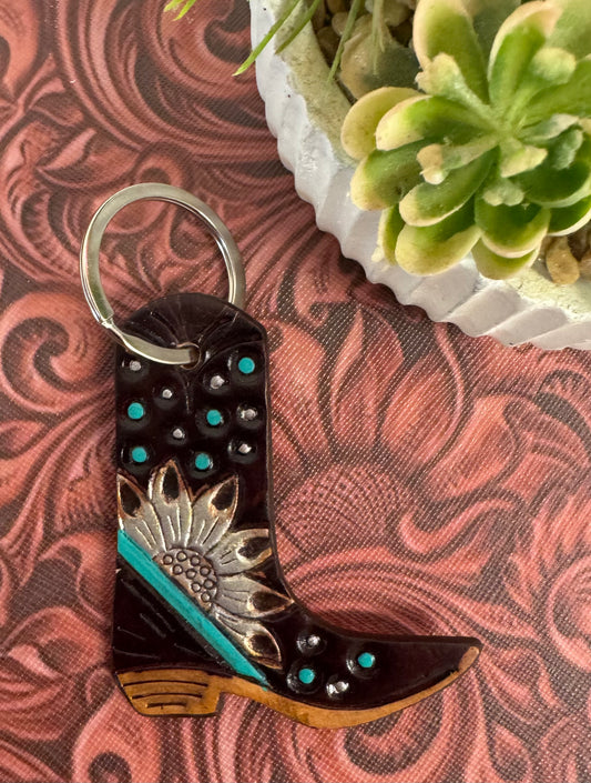 Leather Boot Keychain