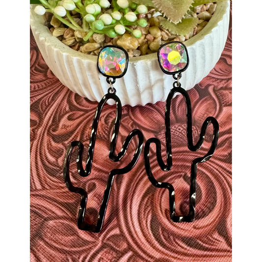 Black Cactus Earrings
