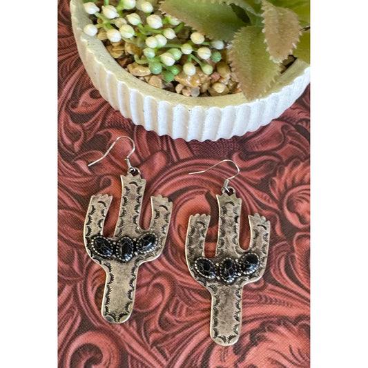 Black Cactus Earrings