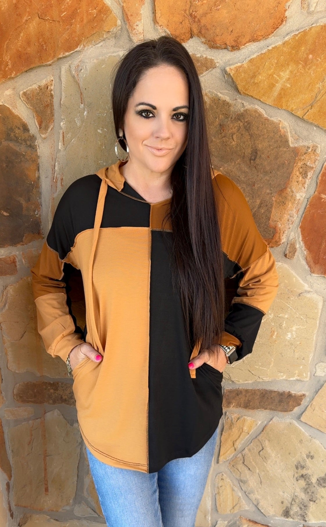 Multi Colored Hoodie Top