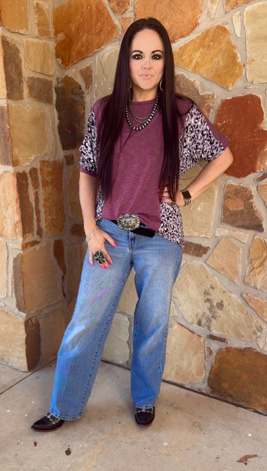 Purple Leopard Top