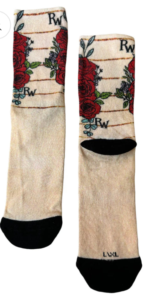 RW Socks Tan Roses