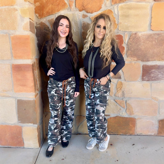 Camo Splash Loose Denim Pants