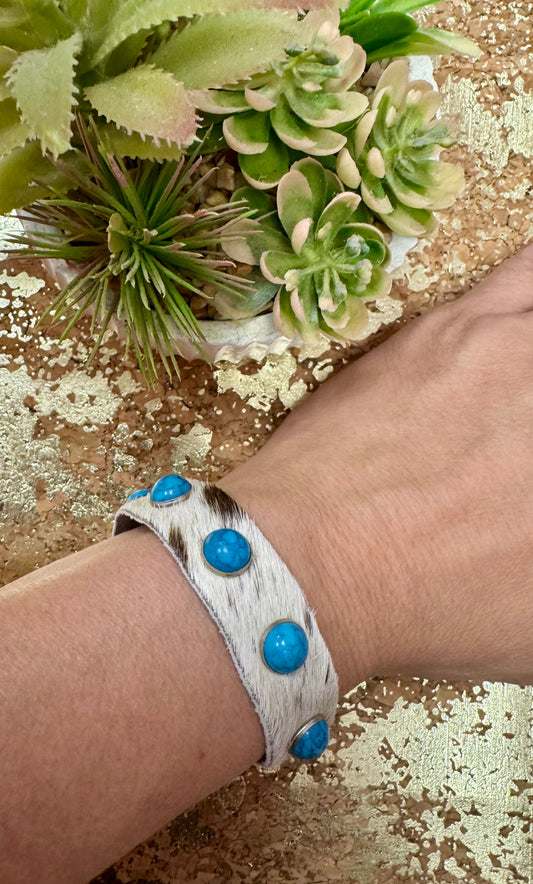 Turquoise Cowhide Bracelet