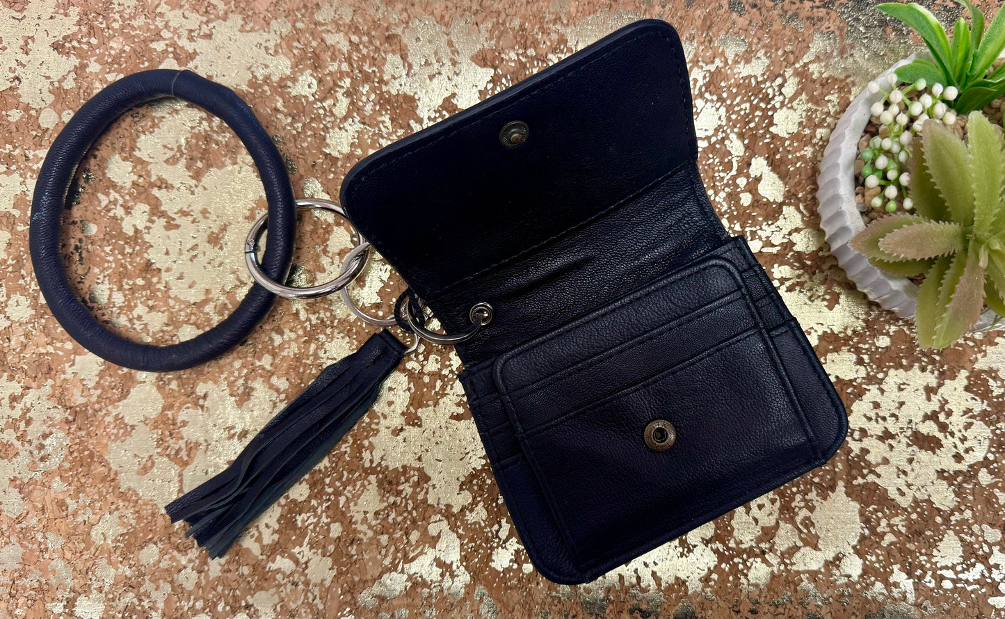 Checkered Wristlet Wallet