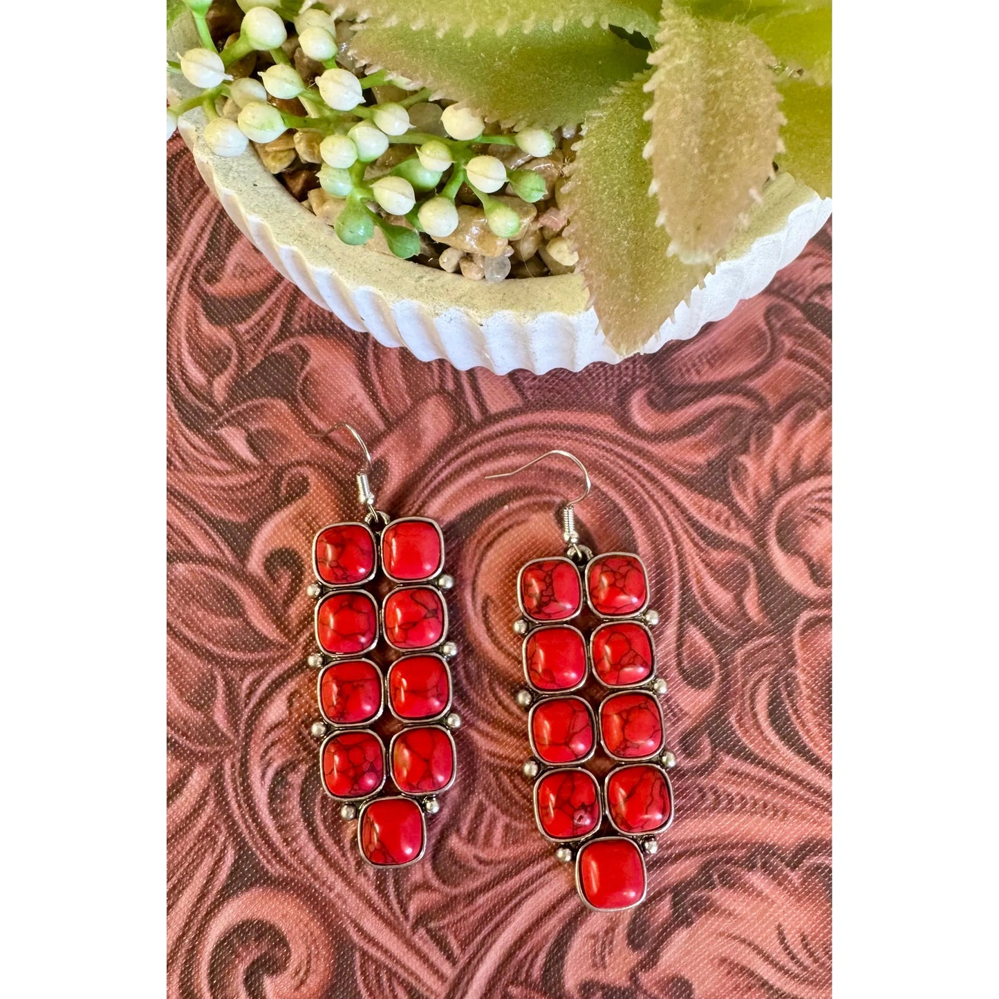 Red Stone Earrings