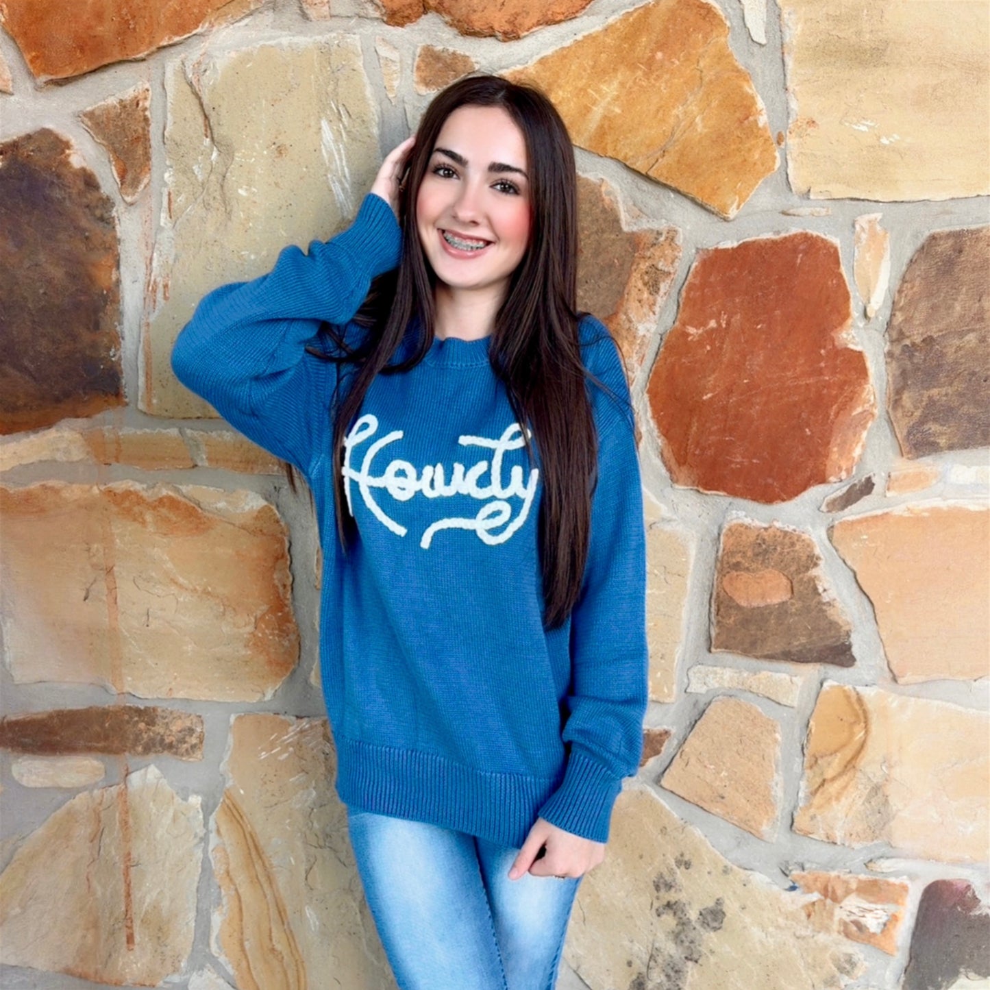Blue Howdy Sweater