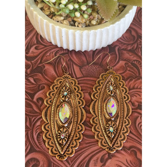 Copper Rhinestone Earrings