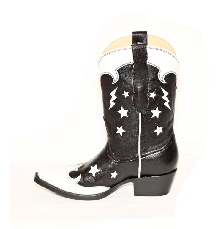 RW Boots WRW008 Black White Stars