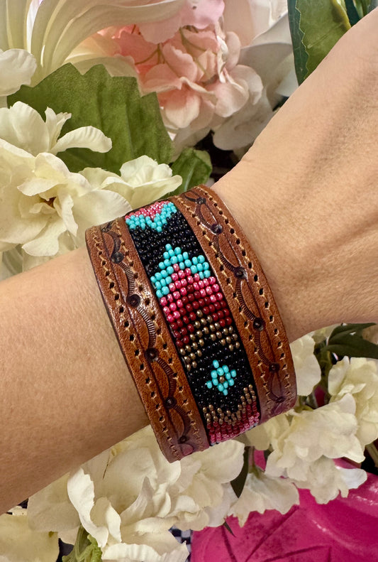 Beaded Leather Bracelet