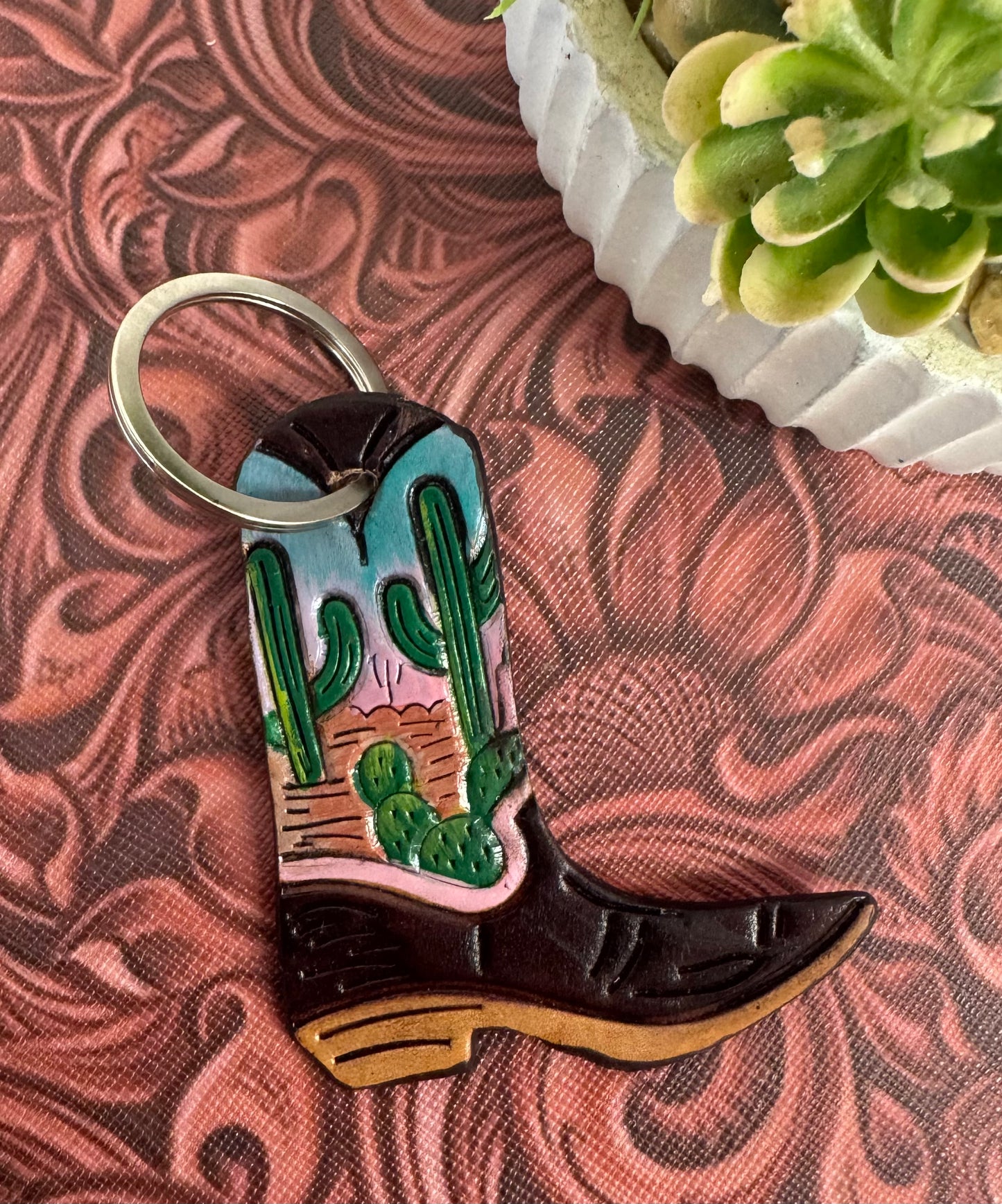 Leather Boot Keychain
