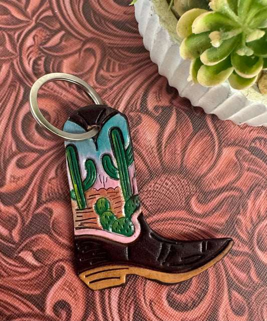 Leather Boot Keychain