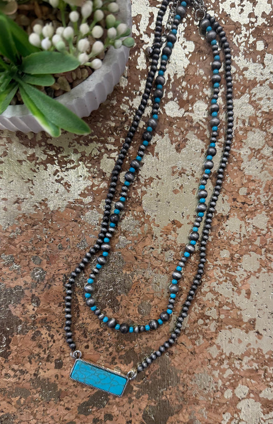 Turquoise Bar Necklace
