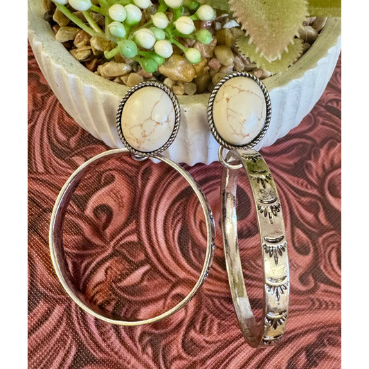 Navajo Ivory Hoop Earrings