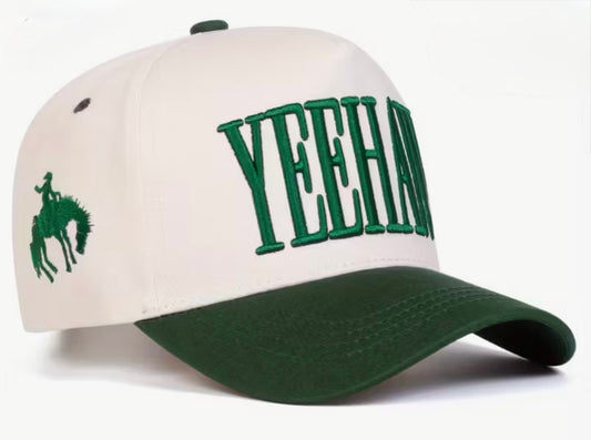 Yeehaw Green Tan Cap