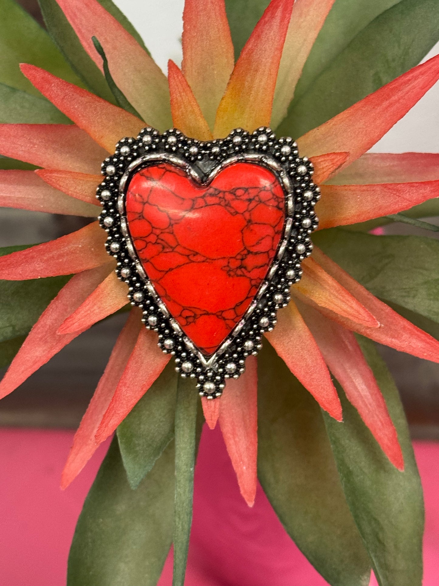 Large Red Heart Ring