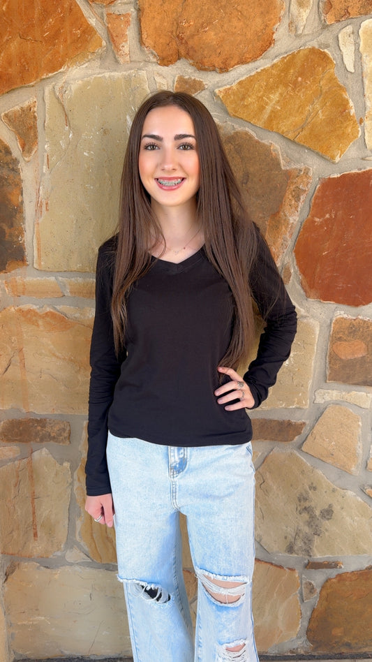Black Long Sleeve Top